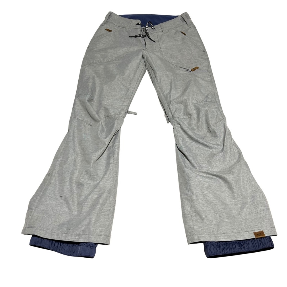 Roxy Snow Pants Women XS 30in Gray DryFlight 10K Insulated Snowboard Ski